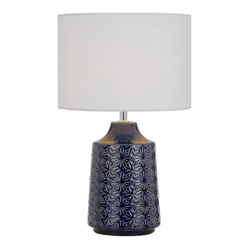 Telbix FEDON: Ceramic Table Lamp with Fabric Shade (Avail in Blue & Grey)
