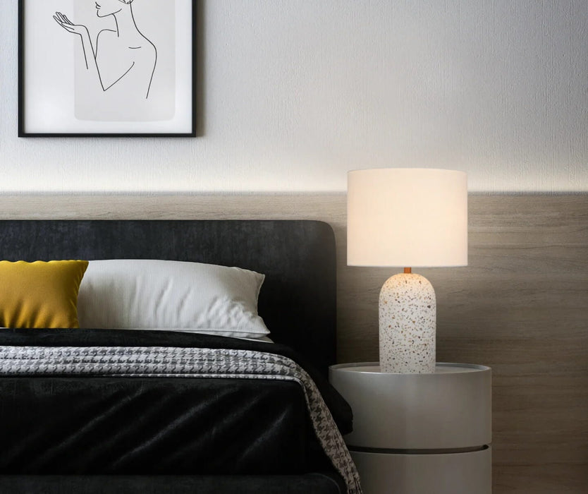 FEVIK Modern Table Lamp (avail in Grey & White Terrazzo, Small & Medium)