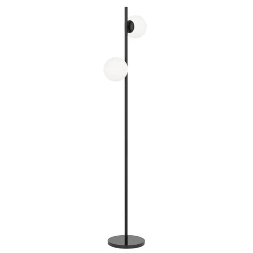 Telbix FIGARO: 2 Lights Floor Lamp with Marble Base and Glass Shade (Avail in Black & Antique Gold)