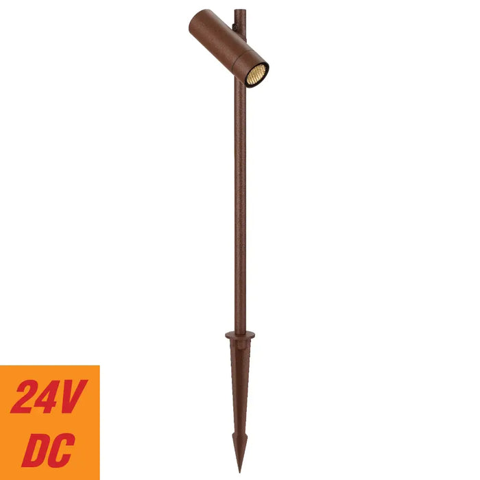 FLANK: 24V Exterior LED Garden Spike Light (Available in Rust, Green & Black)