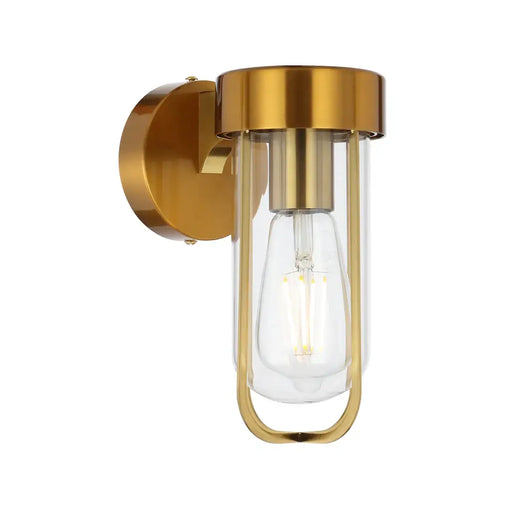 Telbix FONSECA: IP44 Outdoor Wall Light with Glass Diffuser (available in Black & Antique Gold)