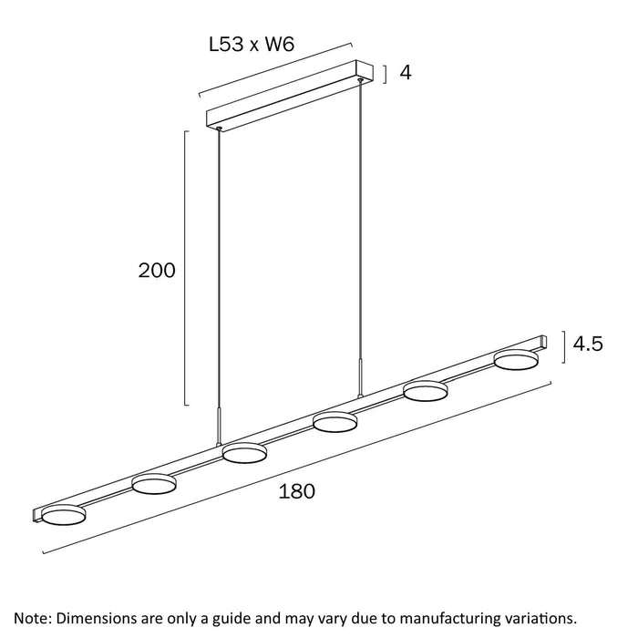 FORDO: 180cm Modern Linear LED Pendant Light
