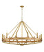 CLA FUNALE: Natural Oak Wood Candelabra  Style Interior Pendant Lights (avail in 6 Light, 8 Light & 12 Light)