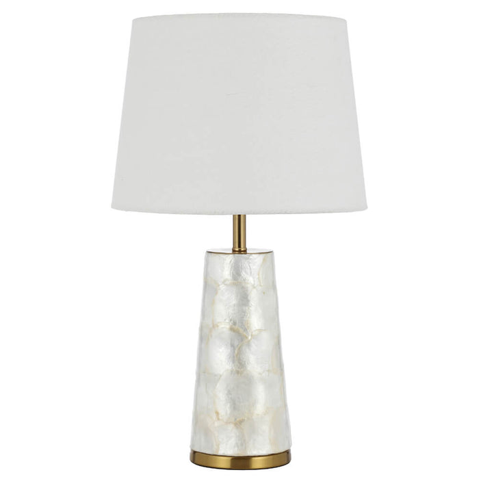 FUSELL: Decorative White Table Lamp with Capiz Shell