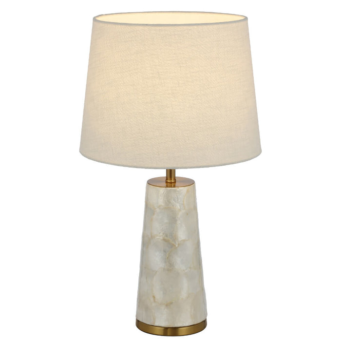 FUSELL: Decorative White Table Lamp with Capiz Shell