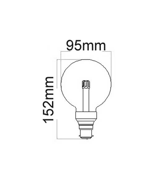 G95 E27 6W 3000K Frosted LED Globes