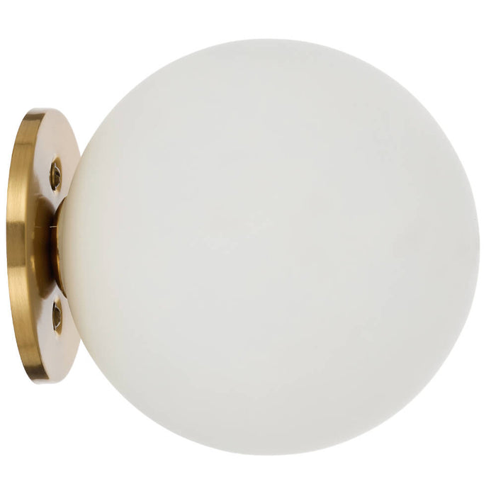 GASTON: 1 Light Modern Elegant Wall Light with Round Glass Diffuser (Available in Black & Antique Gold)