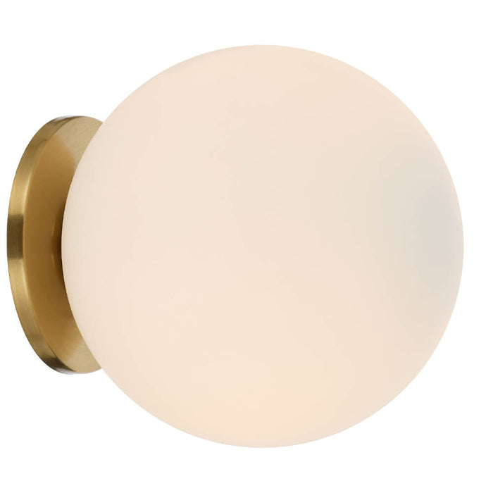 GASTON: 1 Light Modern Elegant Wall Light with Round Glass Diffuser (Available in Black & Antique Gold)