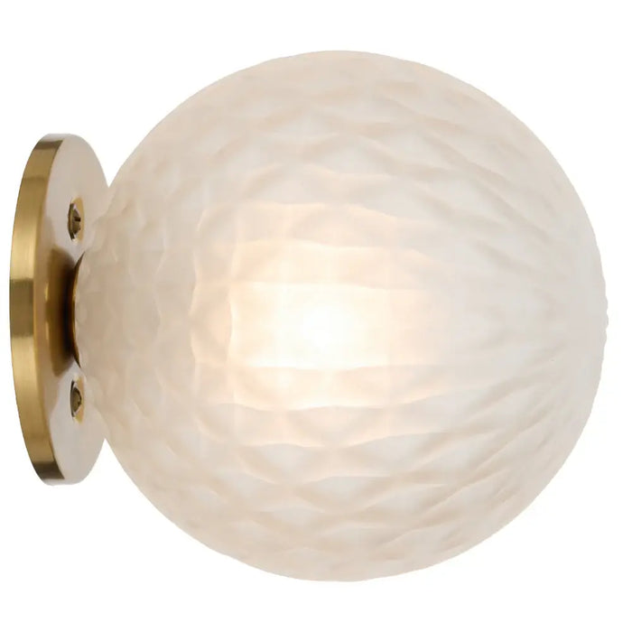 GASTON: 1 Light Modern Elegant Wall Light with Round Glass Diffuser (Available in Black & Antique Gold)