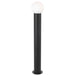 Telbix GOREM: Black Exterior Bollard Light with Opal Sphere Head