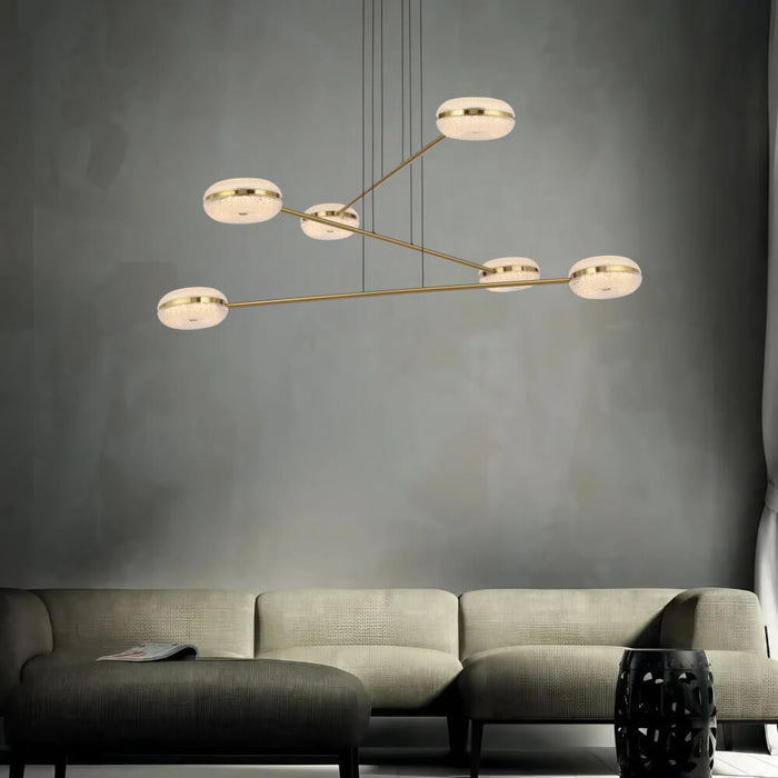 GOVAN: Antique Gold 6 Light LED Pendant