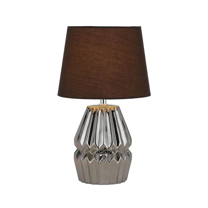 GREET: Ceramic Table Lamp with Fabric Shade (Avail in Black, Blue, Butterscotch & Chrome)