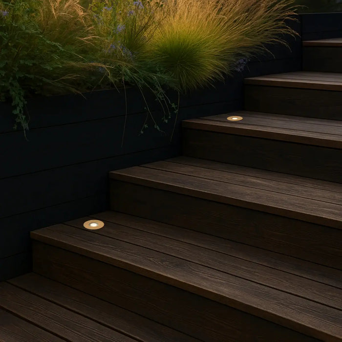 HALON: IP67 Outdoor Inground Stair Lights (Available in Stainless Steel, Antique Brass & Natural Brass)