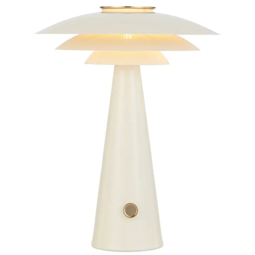 Telbix HALVIK: Modern Table Lamp with Tiered Dome Shade (Available in Green & Beige)