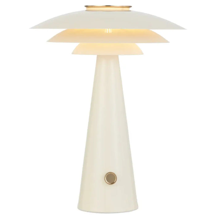 Telbix HALVIK: Modern Table Lamp with Tiered Dome Shade (Available in Green & Beige)