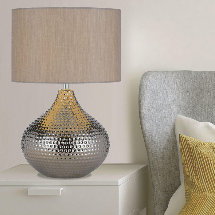 HANOI: Modern Ceramic Table Lamp (Avail in Copper & Silver)