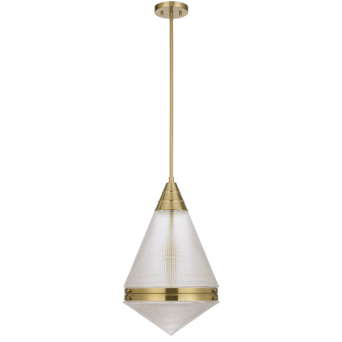 HARNON: 1 Light Modern Mid-Century Glass Pendant Light (Available in Black, Antique Gold & Nickel)