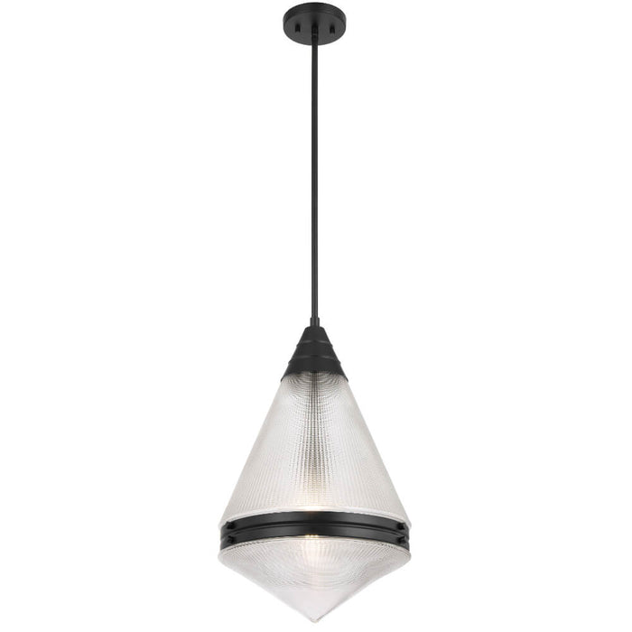 HARNON: 1 Light Modern Mid-Century Glass Pendant Light (Available in Black, Antique Gold & Nickel)
