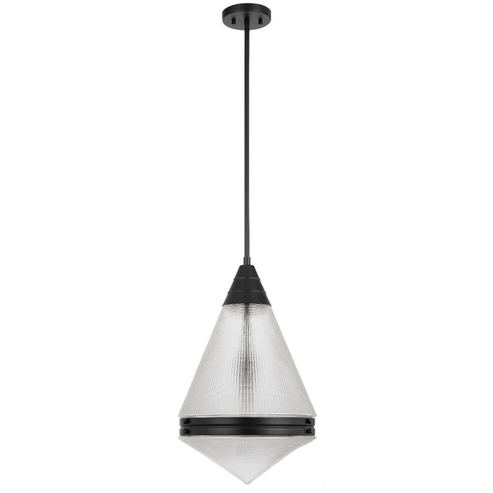 HARNON: 1 Light Modern Mid-Century Glass Pendant Light (Available in Black, Antique Gold & Nickel)