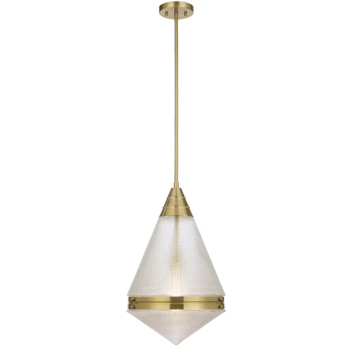 HARNON: 1 Light Modern Mid-Century Glass Pendant Light (Available in Black, Antique Gold & Nickel)