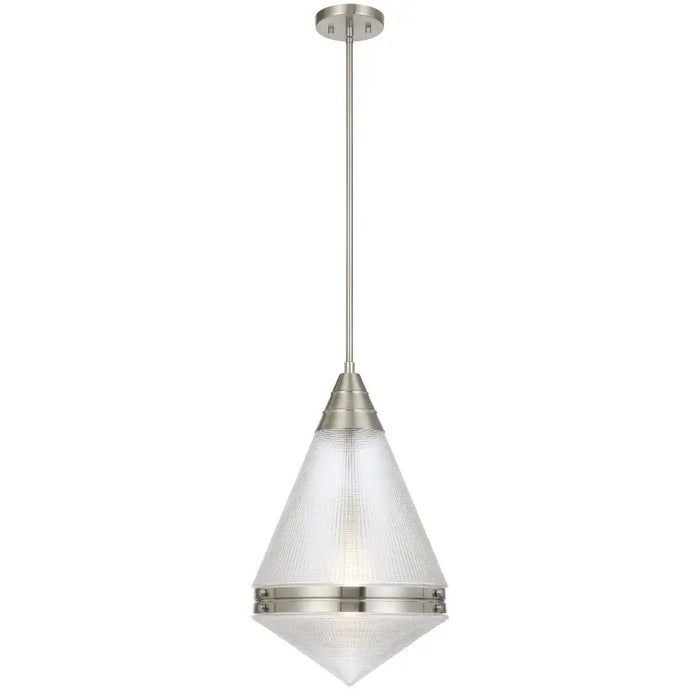 HARNON: 1 Light Modern Mid-Century Glass Pendant Light (Available in Black, Antique Gold & Nickel)
