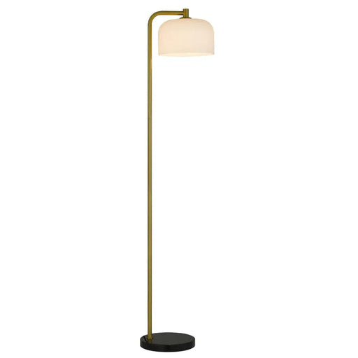 Telbix KEMI Floor Lamp with Marble Base and Ribbed Glass Shade