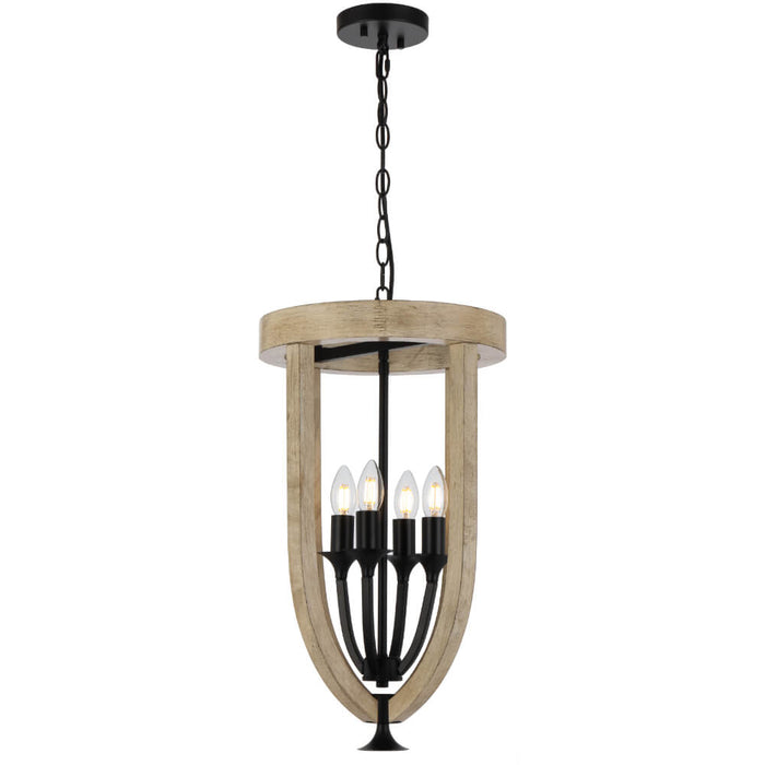 HOSLEY: Wood Pendant Light (Available in 4 Light & 6 Light)