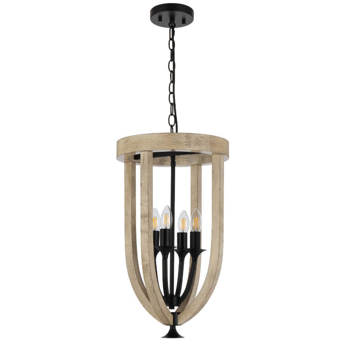 HOSLEY: Wood Pendant Light (Available in 4 Light & 6 Light)