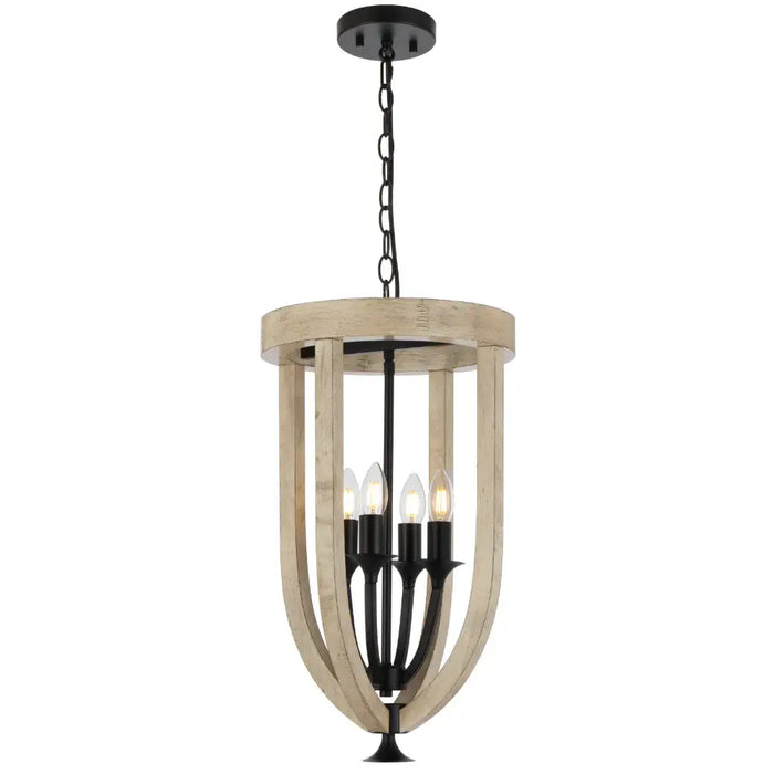 HOSLEY: Wood Pendant Light (Available in 4 Light & 6 Light)