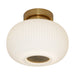 Cougar HUTTON: Round Ribbed Matt Opal Glass Batten Fix (Available in Black & Gold Finish)