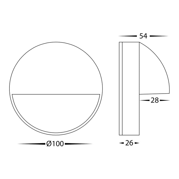 Veko White Step Lights with Eyelid 240V AC or 12V DC