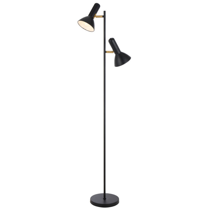 HYVIK: 2 Light Iron Floor Lamp (Available in Black, White, Brass & Nickel)