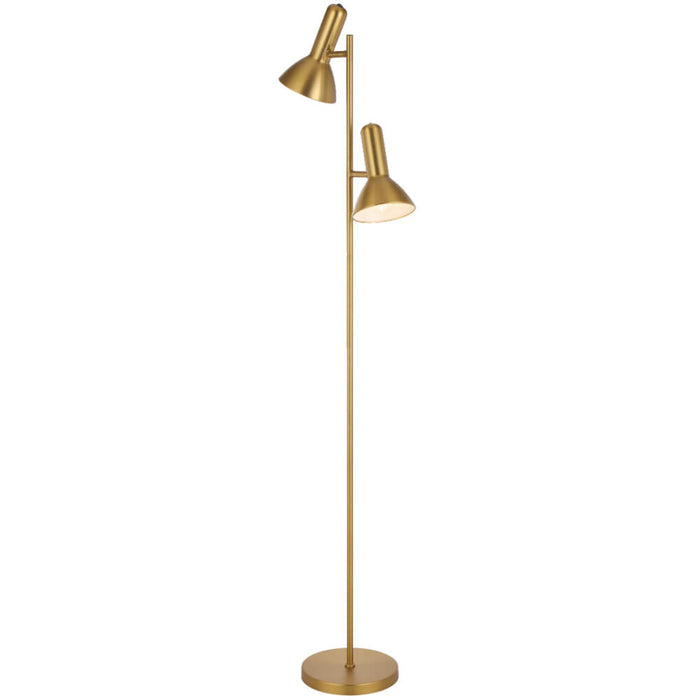 HYVIK: 2 Light Iron Floor Lamp (Available in Black, White, Brass & Nickel)