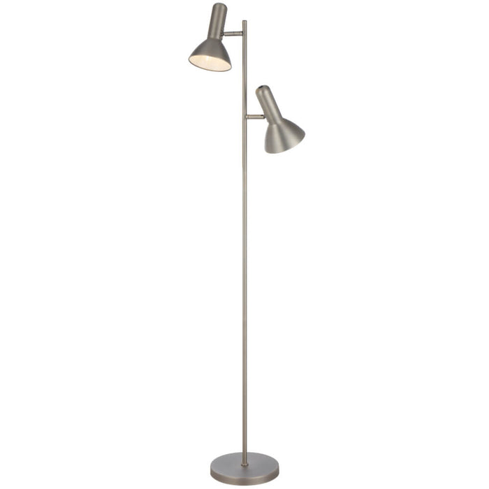 HYVIK: 2 Light Iron Floor Lamp (Available in Black, White, Brass & Nickel)