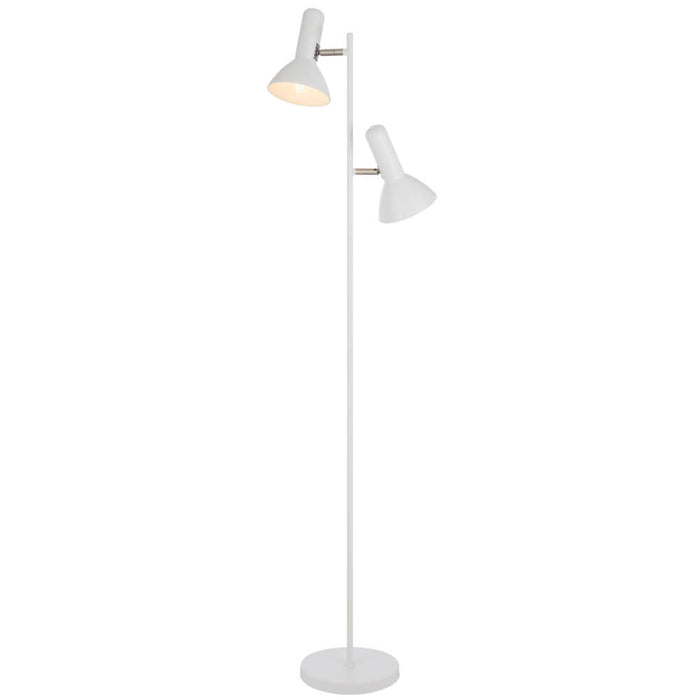 HYVIK: 2 Light Iron Floor Lamp (Available in Black, White, Brass & Nickel)