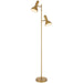 Telbix HYVIK: 2 Light Iron Floor Lamp (Available in Black, White, Brass & Nickel)