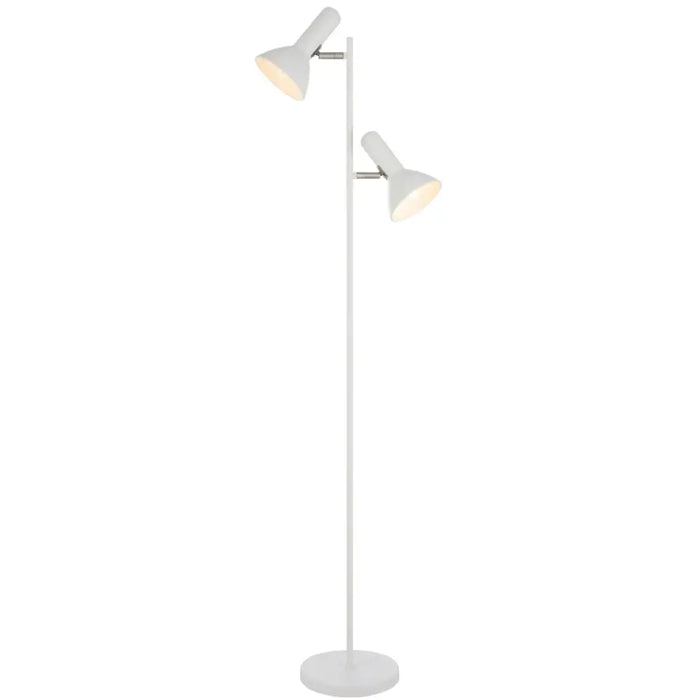 HYVIK: 2 Light Iron Floor Lamp (Available in Black, White, Brass & Nickel)