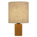 Telbix INWOOD: Wooden Table Lamp with Fabric Shade