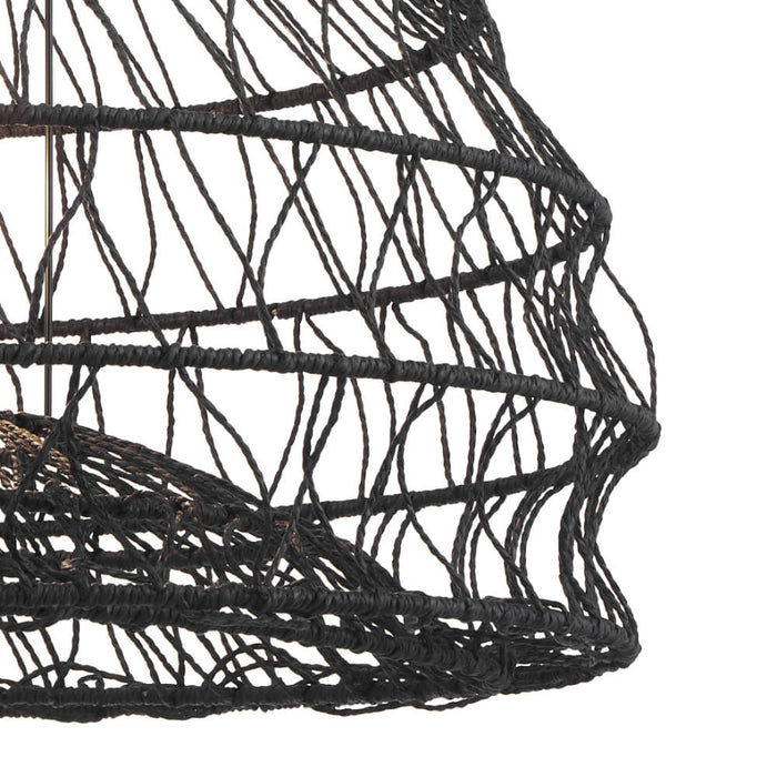 IVALO: 2 in 1 Adjustable Full Sphere/ Half-Sphere Shape Natural Bohemian Coastal Style  Pendant Light (Available in Black & Natural, 45cm & 60cm)