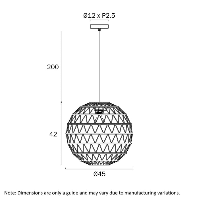 IVALO: 2 in 1 Adjustable Full Sphere/ Half-Sphere Shape Natural Bohemian Coastal Style  Pendant Light (Available in Black & Natural, 45cm & 60cm)