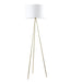 CLA JAMBES: Antique Brass Tripod Floor Lamp with Drum Shade (Available in Black & White)