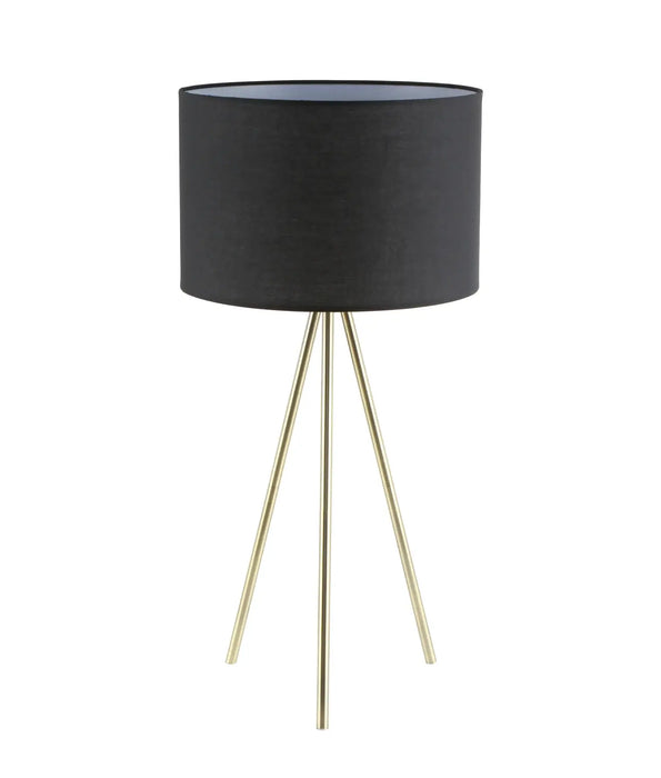 CLA JAMBES: Antique Brass Tripod Table Lamp with Drum Shade (Available in Black & White)