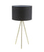 CLA JAMBES: Antique Brass Tripod Table Lamp with Drum Shade (Available in Black & White)