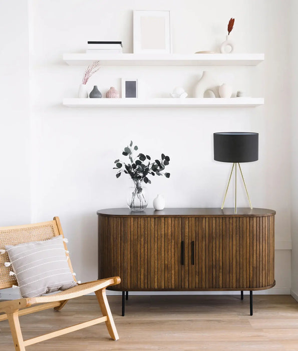 JAMBES: Antique Brass Tripod Table Lamp with Drum Shade (Available in Black & White)
