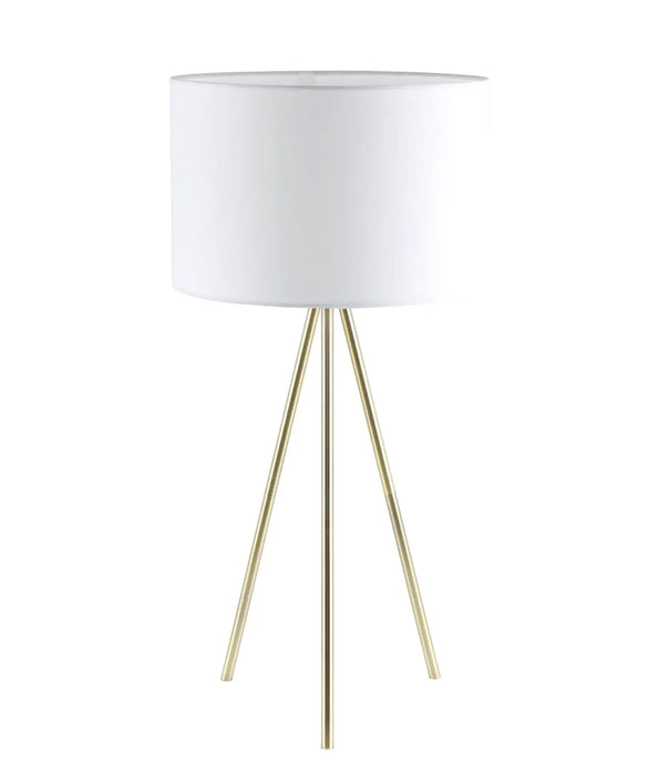 JAMBES: Antique Brass Tripod Table Lamp with Drum Shade (Available in Black & White)