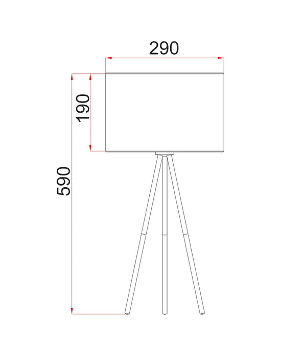 JAMBES: Antique Brass Tripod Table Lamp with Drum Shade (Available in Black & White)