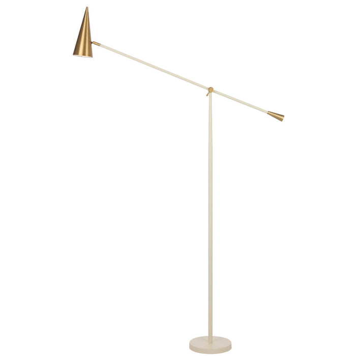 JIBARA: Cone Shaped Metal Floor Lamp (Available in Black/Brass & Beige/Brass)