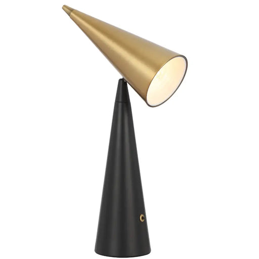 Telbix JIBARA: Cone Shaped Metal Table Lamp (Available in Black/Brass & Beige/Brass)