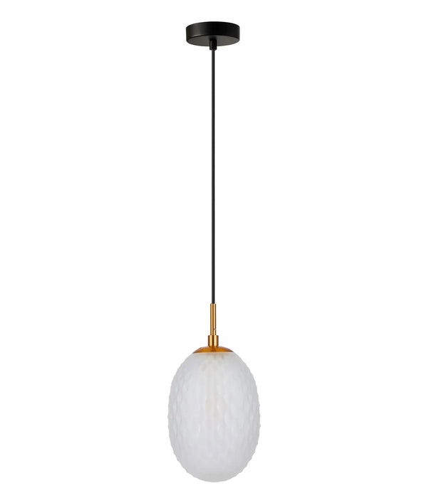 KATHAL: Interior  Pendant Lights with Ellipse Shape Glass Segmented Shade ( Available in Orange, Smokey Black, Blue, Frosted & Clear)