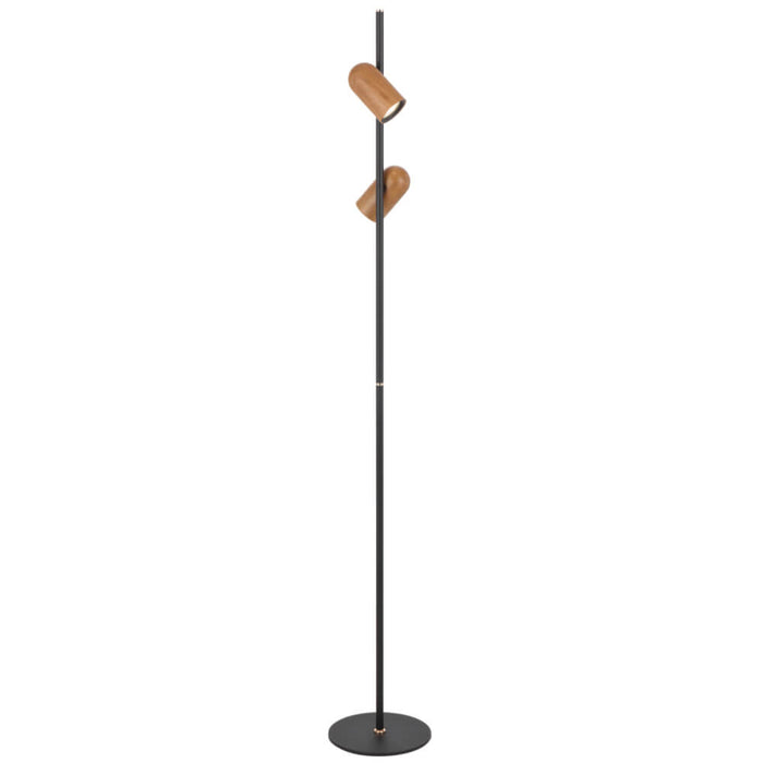 KINDLE: Black 2 Light Floor Lamp with Adjustable Shades